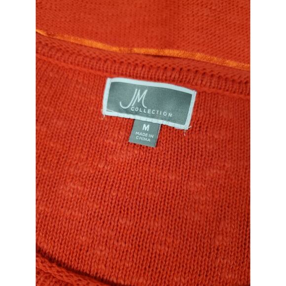 JM Collection Womens Fresh Take Red 3/4 Sleeve Sweater Loose Fit Size M NEW - Picture 9 of 14